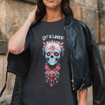 Custom Gothic Blue Pink Halloween Sugar Skull