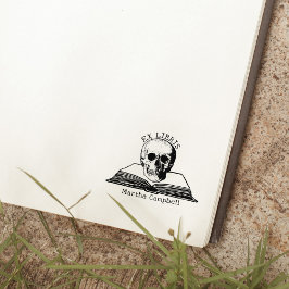 Custom Gothic Skull Ex Libris Library Book Gummistempel