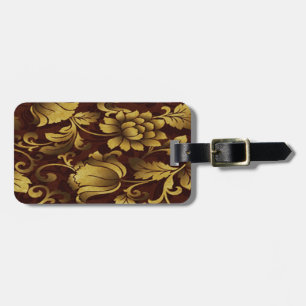 Custom Gracful Brown Floral Luggage Tag Gepäckanhänger