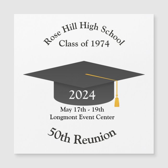 Custom Grad Cap Wiedersehen Rett-the-Date Magnet (Vorderseite)