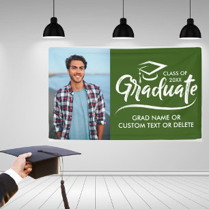 Custom Grad Foto School Colors Moderner Abschluss Banner