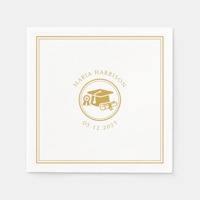 Custom Grad Party Paper Napkin Serviette (Vorderseite)