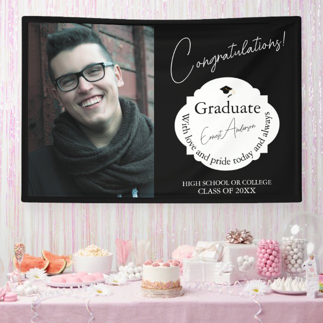 Custom Graduation Banner with Photo & Name (Party)