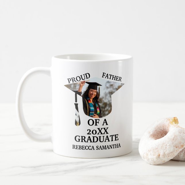 Custom Graduation Cap tassel Foto stolzer Vater Kaffeetasse (Mit Donut)