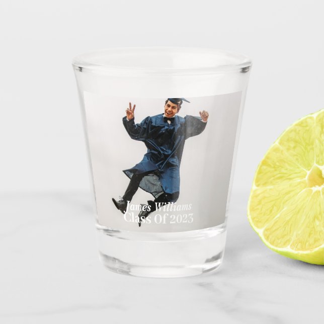 Custom Graduation Photo Schnapsglas (Vorderseite)