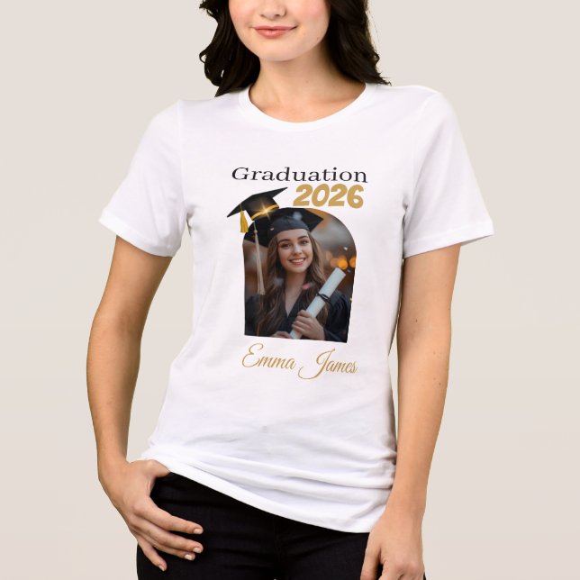Custom Graduation Photo Shirt Class of 2026 (Vorderseite)