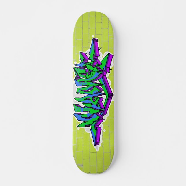 CUSTOM GRAFFITI SKATEBOARD WILDSTYLE*EMAIL UNTEN! (Vorne)