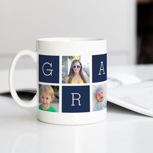 Custom Grampa Großvater Foto Collage Kaffeetasse (Von Creator hochgeladen)