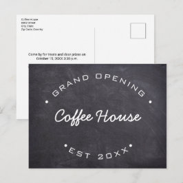 Custom Grand Opening Chalkboard Kaffeehaus Postkarte