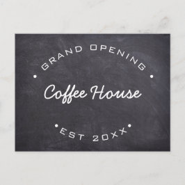 Custom Grand Opening Chalkboard Kaffeehaus Postkarte