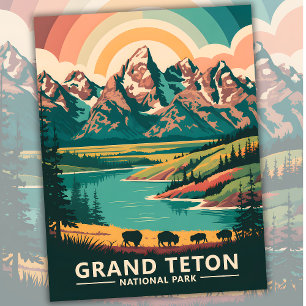 Custom Grand Teton Nationalpark Wildlife Travel Postkarte