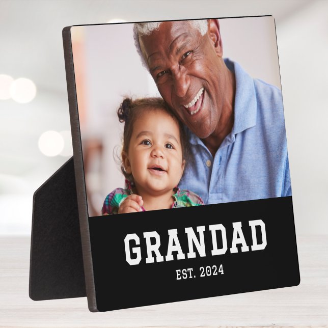 Custom Grandad Established Modern Photo Fotoplatte (Von Creator hochgeladen)
