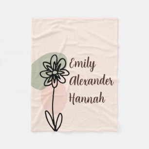 Custom Grandchildren ernennt Minimal Floral line A Fleecedecke
