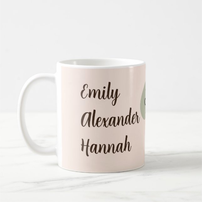 Custom Grandchildren ernennt Minimal Floral line A Kaffeetasse (Links)