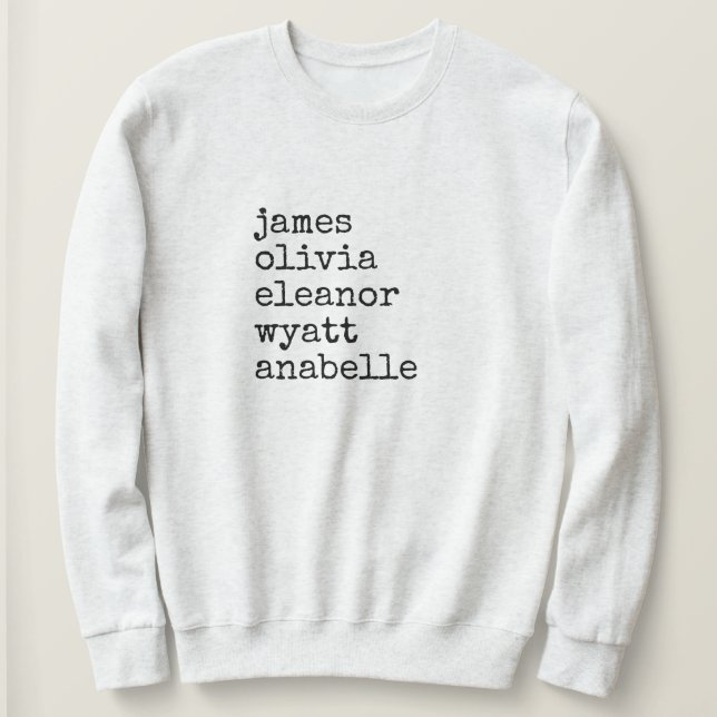 Custom Grandkid Names Grandma Gift Sweatshirt (Design vorne)