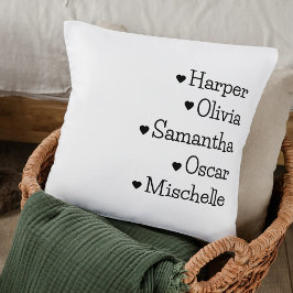 Custom Grandkids Names Throw Kissen | Herz-Icons