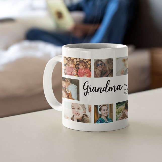 Custom Grandma 18 Photo Collage Kaffeetasse (Von Creator hochgeladen)