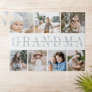 Custom Grandma 7 Foto von Grandchildren Collage Puzzle