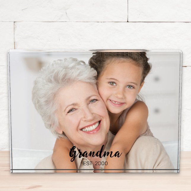 Custom Grandma Established Modern Script Fotoblock (Von Creator hochgeladen)
