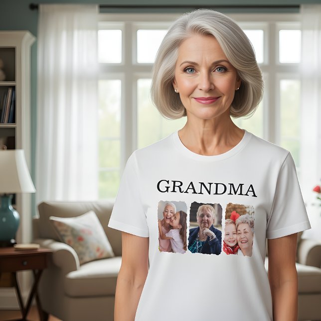 Custom Grandma Photo Collage T-Shirt (Von Creator hochgeladen)