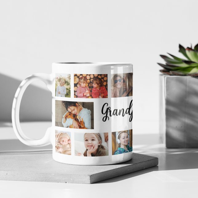 Custom Grandpa 18 Photo Collage Kaffeetasse (Von Creator hochgeladen)