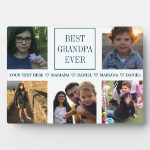 Custom Grandpa Father's Day Photo Collage Fotoplatte