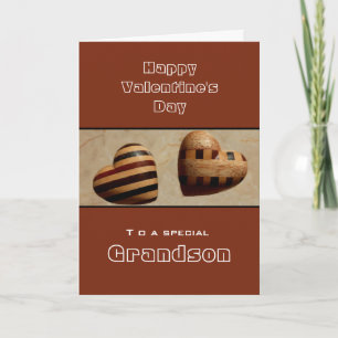 Custom/ Grandson Happy Valentine's Day Wood Hearts Feiertagskarte