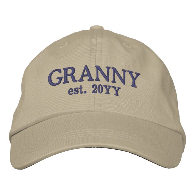 Custom Granny Est. | Geschenke für Oma Bestickte Baseballkappe (Vorderseite)