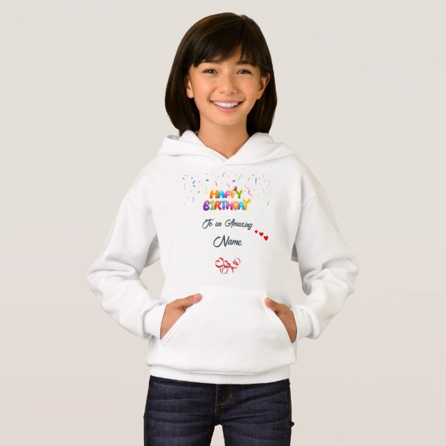 Custom Graphic Hoodie - Best Girls’ Birthday Gesch (Vorne ganz)
