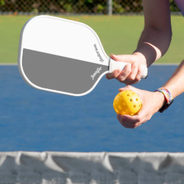 Custom Grau and White Pickleball Schläger