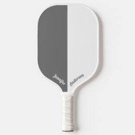 Custom Grau and White Pickleball Schläger