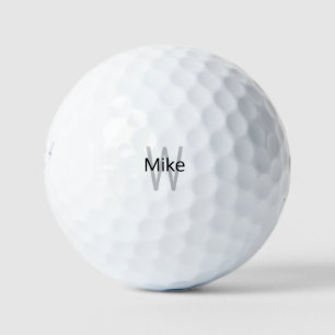 Custom Grau & Black Monogram Golfball