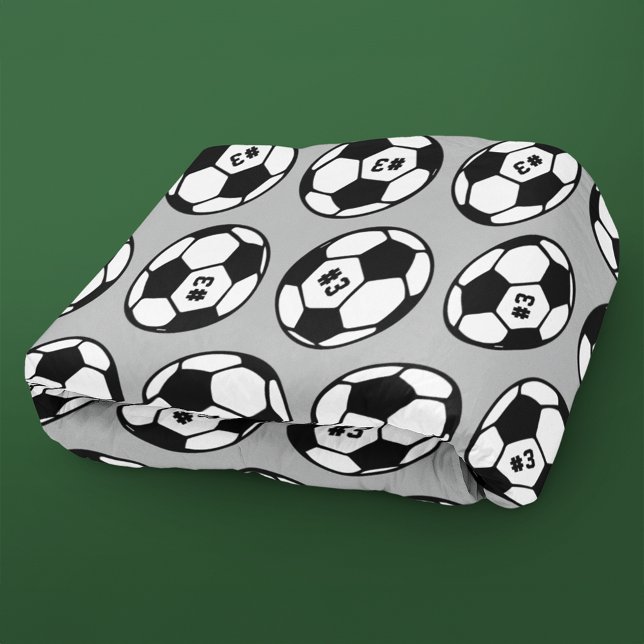 Custom Grau Schwarz-weiß Soccer Ball Muster Fleecedecke (Von Creator hochgeladen)