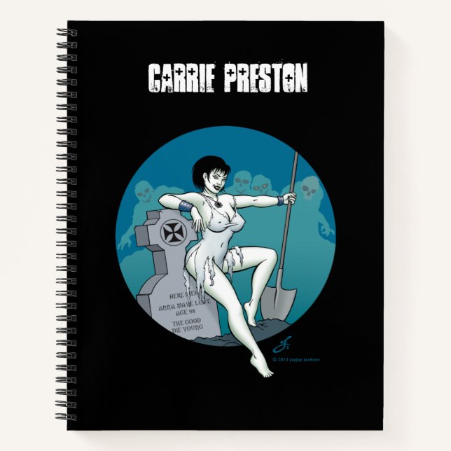 Custom Graveyard Zombie Pinup Notizbuch (Vorderseite)