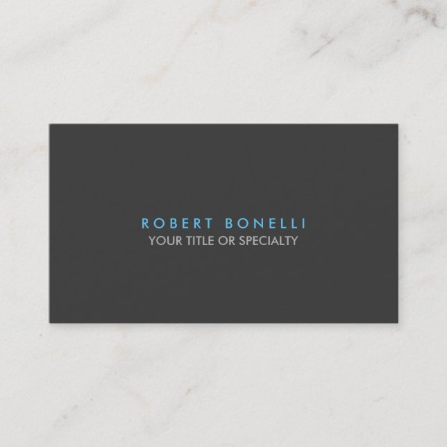 Custom Gray Blue Trendy Standard Business Card Visitenkarte (Vorderseite)