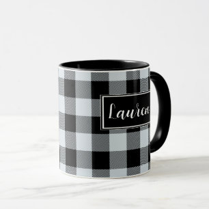 Custom Gray Buffalo Karo Karierte Tasse