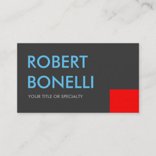 Custom Gray Red Blue Trendy Standard Business Card Visitenkarte