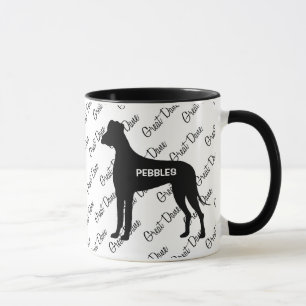 CUSTOM Great Dane Hund Silhouette Tasse