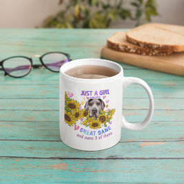 Custom Great Dane Lover Sonnenblumen Trainer Flora Kaffeetasse