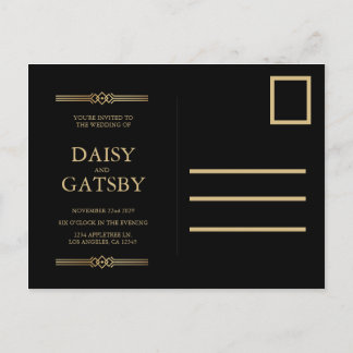 Custom Great Gatsby 1920s Save the Date Postcard Ankündigungspostkarte