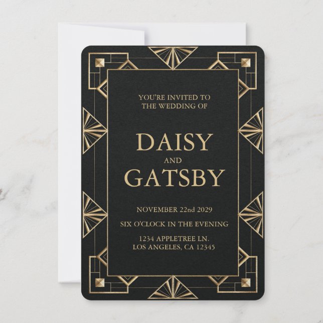Custom Great Gatsby Save the Date Einladung (Rückseite)