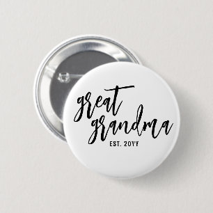 Custom Great Oma Est. Moderne Skripttypografie Button