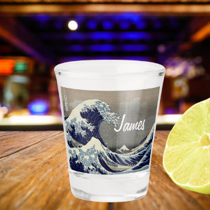 Custom Great Wave japanese Malerei Schnapsglas