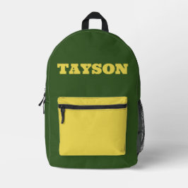 Custom Green and Yellow Bedruckter Rucksack