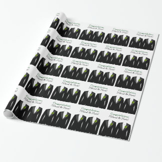 Custom Green Carnation Gay Grooms Hochzeitsgeschen Geschenkpapier