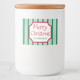 Custom Green Christmas Food Jar Gift Labels Lebensmitteletikett