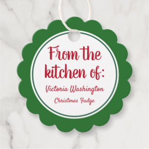 Custom Green Christmas Kitchen Holiday Gift Tags Geschenkanhänger