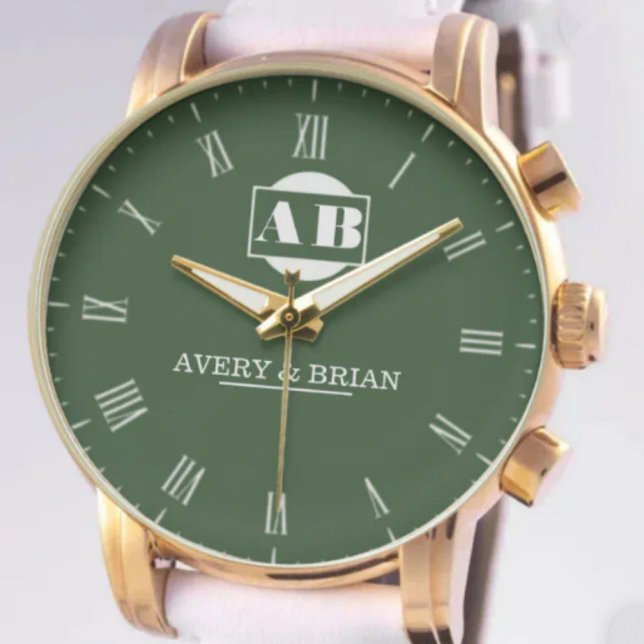 Custom Green Dial Roman Numeral  Luxury Gift for W Armbanduhr (Von Creator hochgeladen)