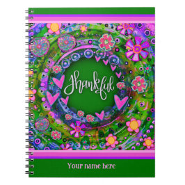 Custom Green Floral Hearts Glücklicher Spaß farben Notizblock
