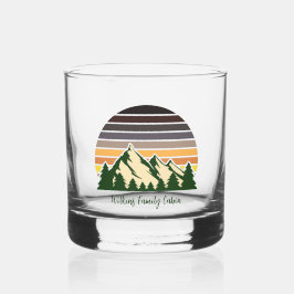Custom Green Forest Mountain Cabin Whiskyglas